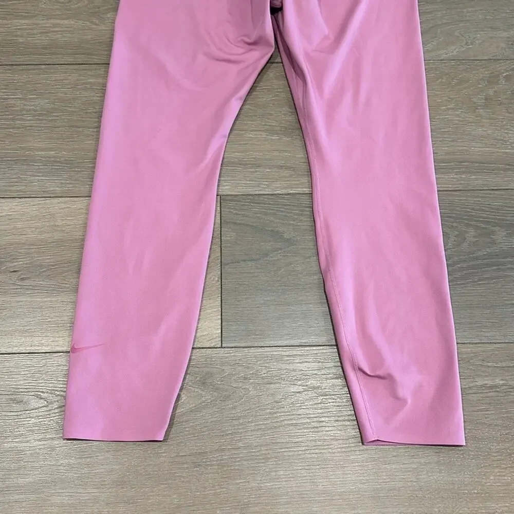 NIKE Pink One Luxe Crop 7/8 Tight Gym Workout Running Active Leggings Size Large